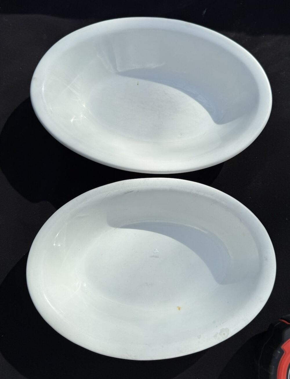 2 Vtg J&G Meakin ironstone White Oval Bowls made in England Vintage S1 -2/11